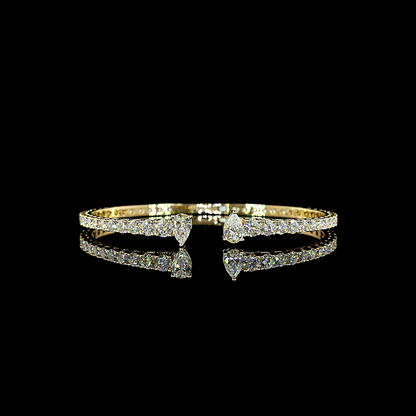 4.26 CTTW Pear Lab Diamond Bangles Bracelet (E Color and VS Clarity)