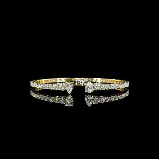 4.26 CTTW Pear Lab Diamond Bangles Bracelet (E Color and VS Clarity)