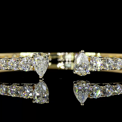 4.26 CTTW Pear Lab Diamond Bangles Bracelet (E Color and VS Clarity)