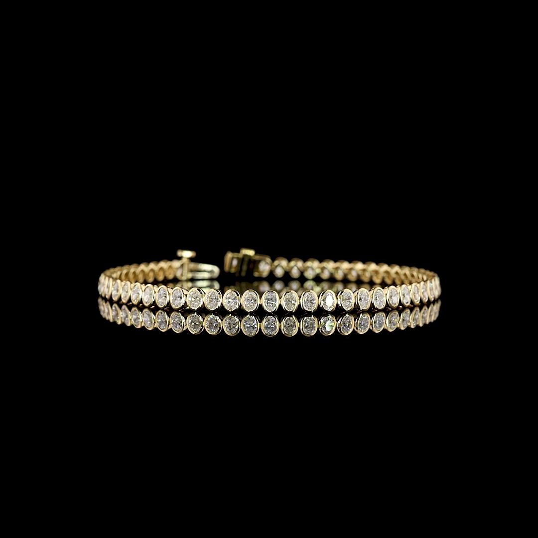 3.38 CTTW Oval Lab Diamond Tennis Bracelet (E Color and VS Clarity)