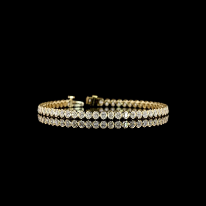 3.38 CTTW Oval Lab Diamond Tennis Bracelet (E Color and VS Clarity)