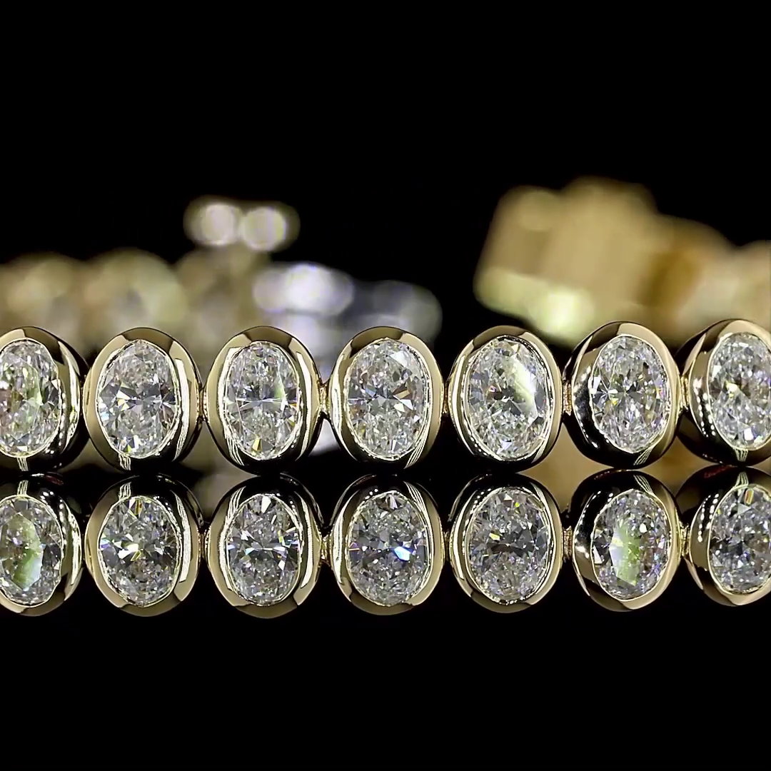 3.38 CTTW Oval Lab Diamond Tennis Bracelet (E Color and VS Clarity)