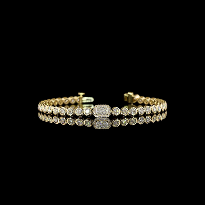 4.32 CTTW Round Lab Diamond Tennis Bracelet (E Color and VS Clarity)