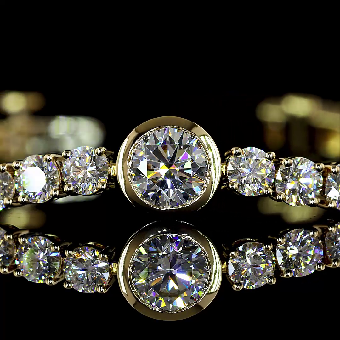 5.93 CTTW Round Lab Diamond Tennis Bracelet (F Color and VS1 Clarity)