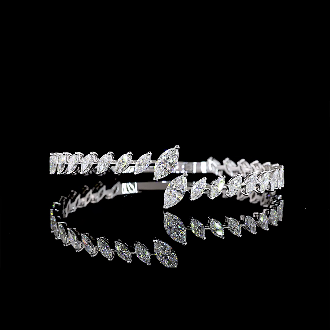 7.55 CTTW Marquise Lab Diamond Bangles Bracelet (E Color and VS Clarity)