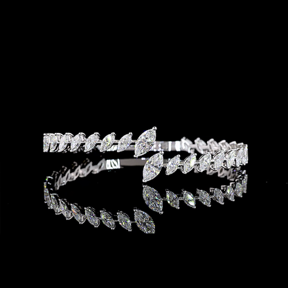 7.55 CTTW Marquise Lab Diamond Bangles Bracelet (E Color and VS Clarity)
