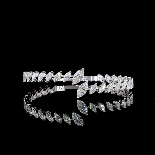 7.55 CTTW Marquise Lab Diamond Bangles Bracelet (E Color and VS Clarity)
