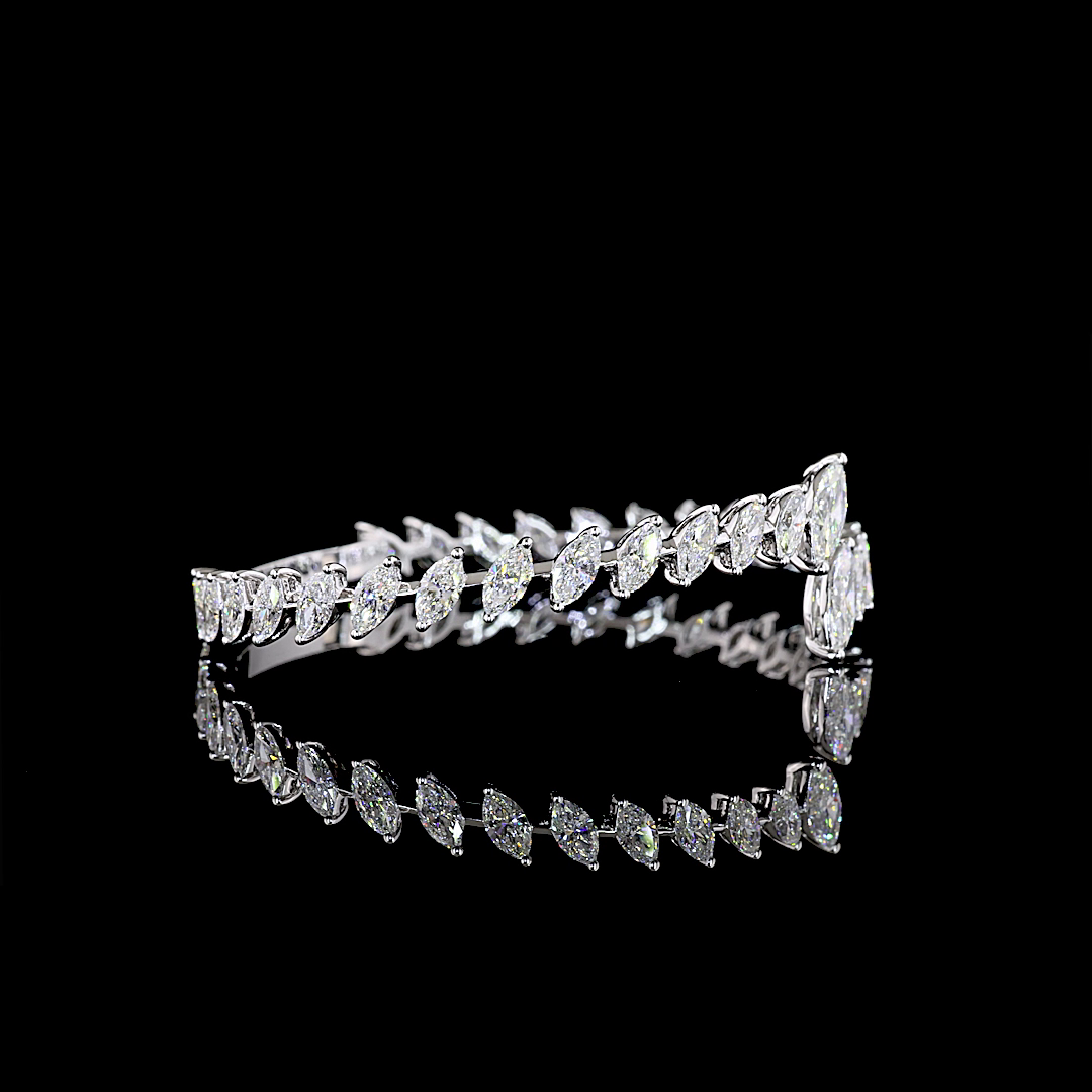 7.55 CTTW Marquise Lab Diamond Bangles Bracelet (E Color and VS Clarity)