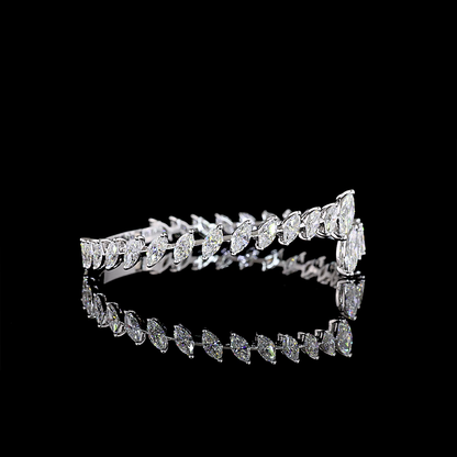 7.55 CTTW Marquise Lab Diamond Bangles Bracelet (E Color and VS Clarity)