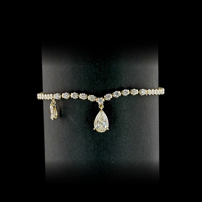 3.97 CTTW Pear Lab Diamond Special Bracelet (F Color and VS1 Clarity)