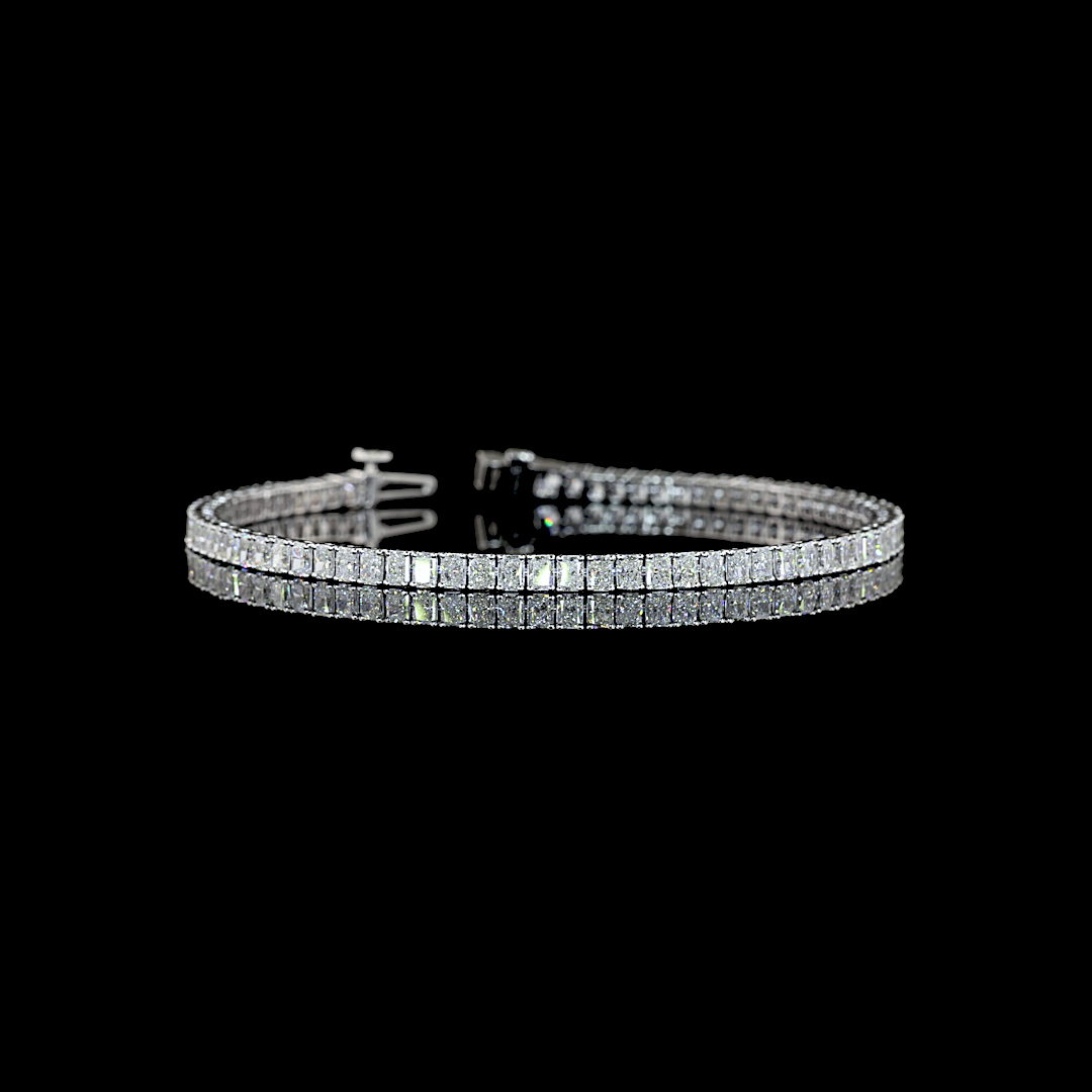 5.12 CTTW Radiant Lab Grown Diamond Tennis Bracelet 7" (E Color and VS1 Clarity)