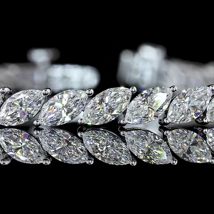 7.12 CTTW Marquise Lab Grown Diamond Tennis Bracelet 7" (F/E Color and VS2/VS1 Clarity)