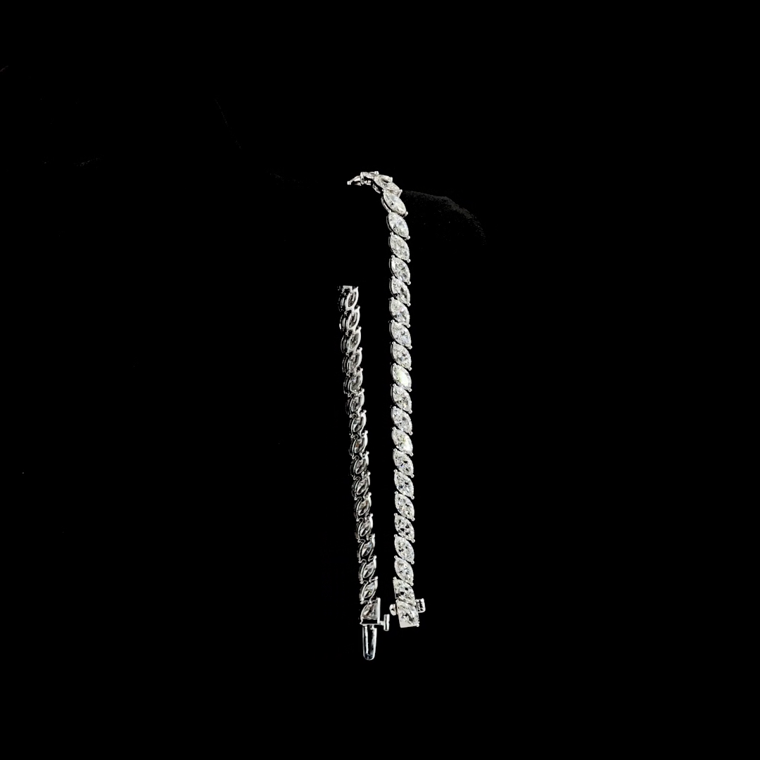 7.12 CTTW Marquise Lab Grown Diamond Tennis Bracelet 7" (F/E Color and VS2/VS1 Clarity)