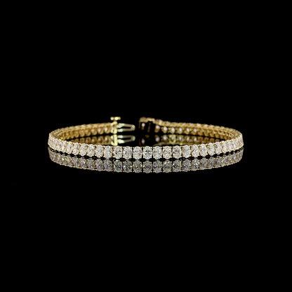 7.01 CTTW Oval Natural Diamond Tennis Bracelet 7" (F+ Color and VS+ Clarity)