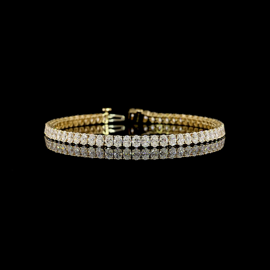 7.01 CTTW Oval Lab Diamond Tennis Bracelet (E Color and VS1 Clarity)
