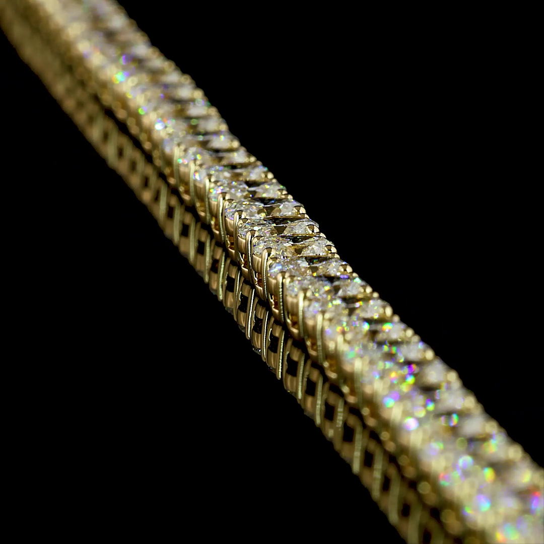 7.01 CTTW Oval Natural Diamond Tennis Bracelet 7" (F+ Color and VS+ Clarity)