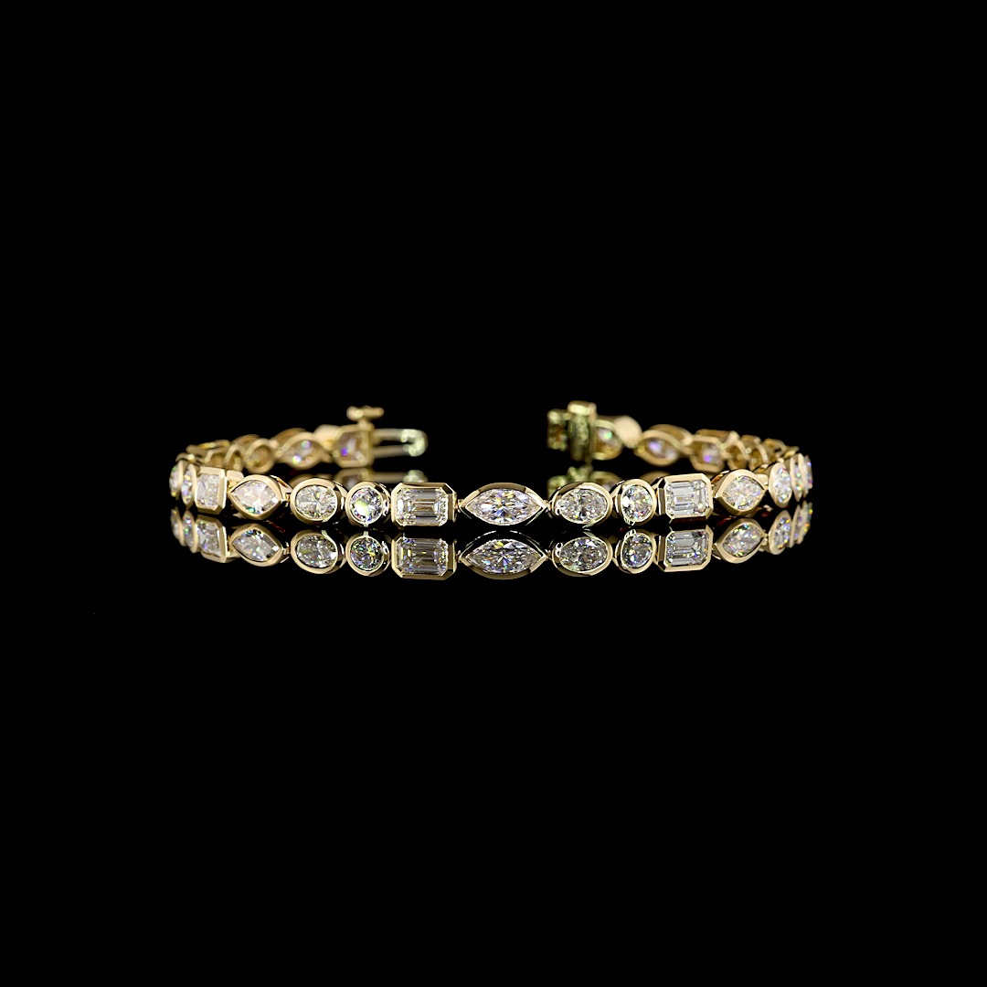 6.12 CTTW MIX Lab Grown Diamond Tennis Bracelet 6.5" (E Color and VS Clarity)