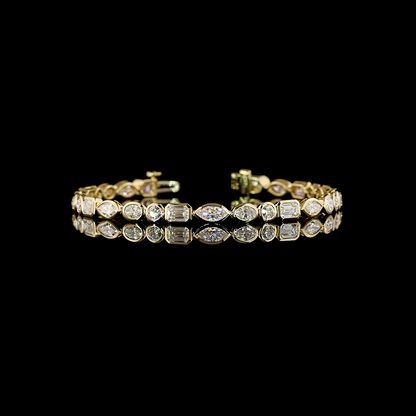 6.12 CTTW MIX Lab Grown Diamond Tennis Bracelet 6.5" (E Color and VS Clarity)