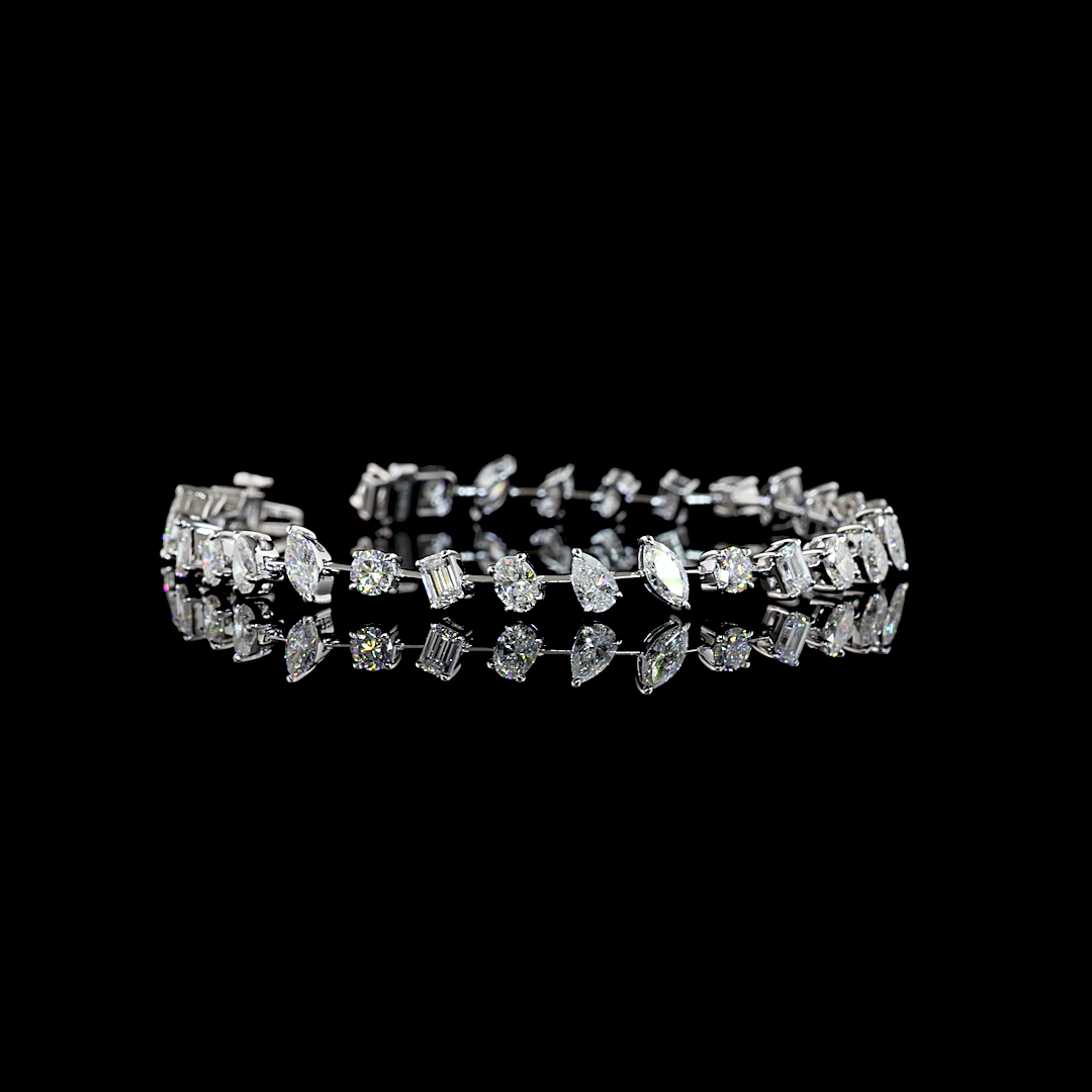 6.19 CTTW MIX Lab Diamond Station Bracelet (F Color and VS2 Clarity)