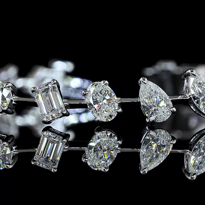 6.19 CTTW MIX Lab Diamond Station Bracelet (F Color and VS2 Clarity)