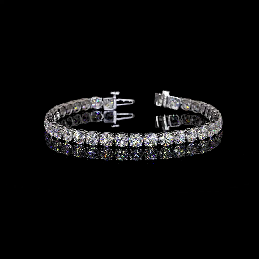 11.98 CTTW Round Lab Diamond Tennis Bracelet 6.5" 14k White Gold E Color and VS1 Clarity jewelry-spot-usa
