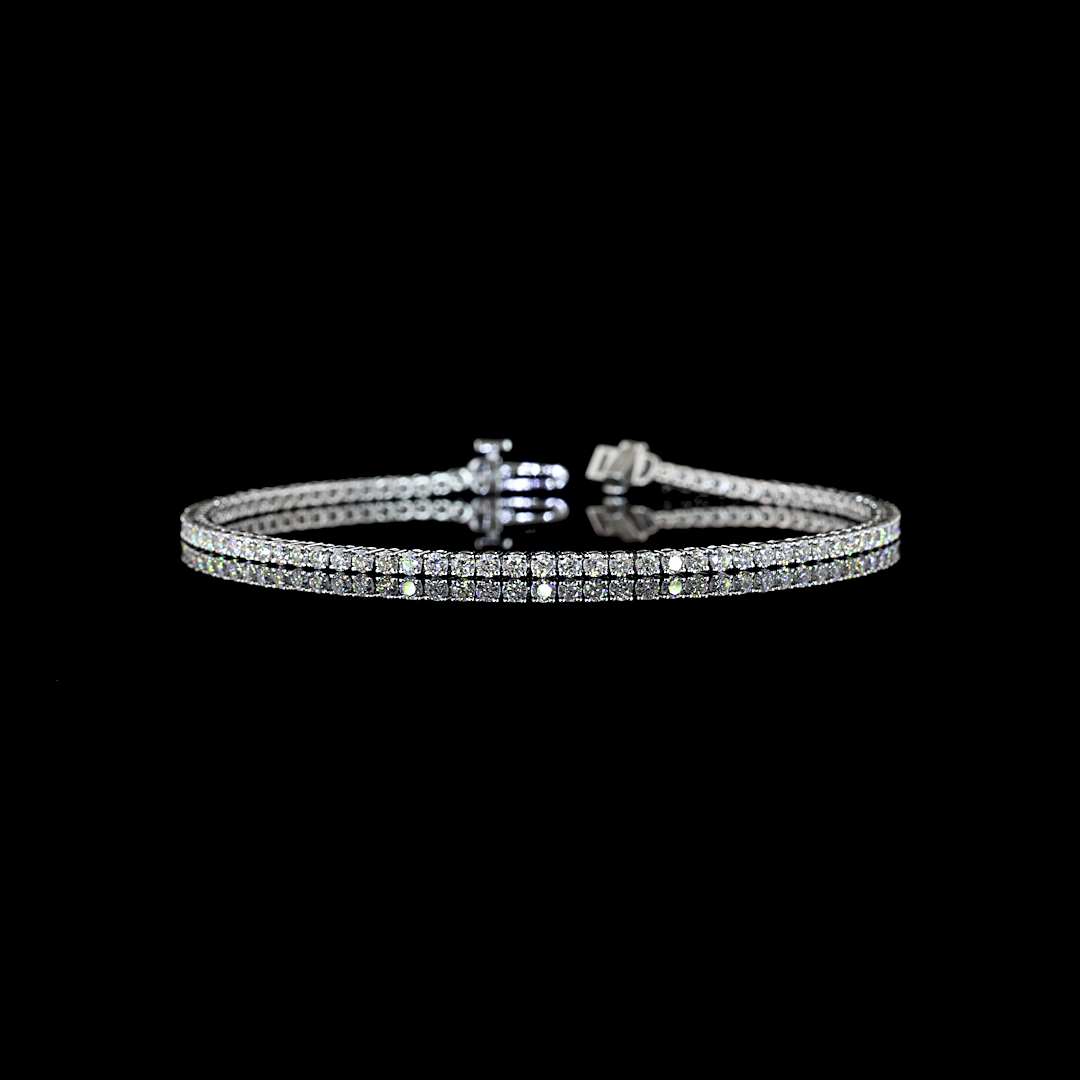 2.12 CTTW Round Natural Diamond Tennis Bracelet 7" (F Color and VS+ Clarity)