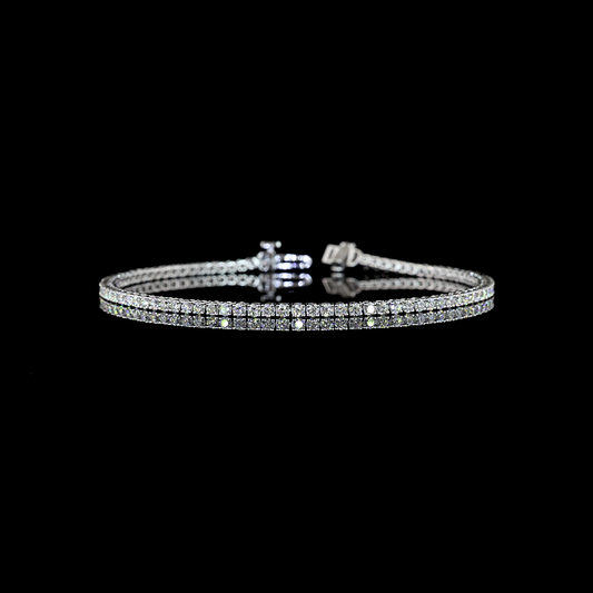 2.12 CTTW Round Lab Diamond Tennis Bracelet (F Color and VS+ Clarity)