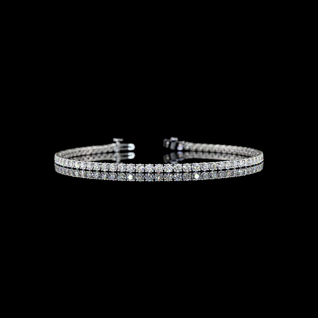 5.14 CTTW Round Lab Diamond Tennis Bracelet (E Color and VS Clarity)
