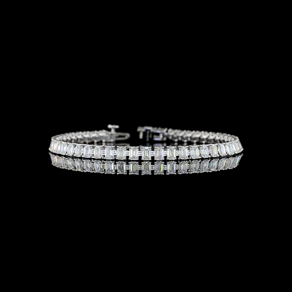 8.57 CTTW Emerald Lab Grown Diamond Tennis Bracelet 7" (E Color and VS2 Clarity)