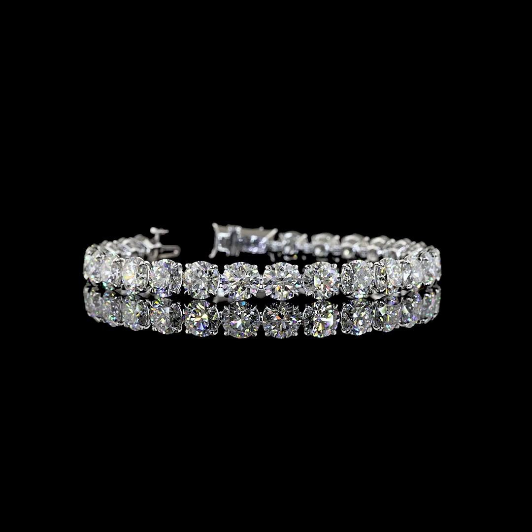 26.04 CTTW Round Lab Diamond Tennis Bracelet (E Color and VS1 Clarity)