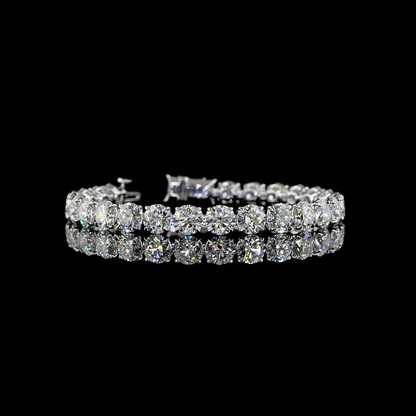 26.04 CTTW Round Lab Diamond Tennis Bracelet (E Color and VS1 Clarity)