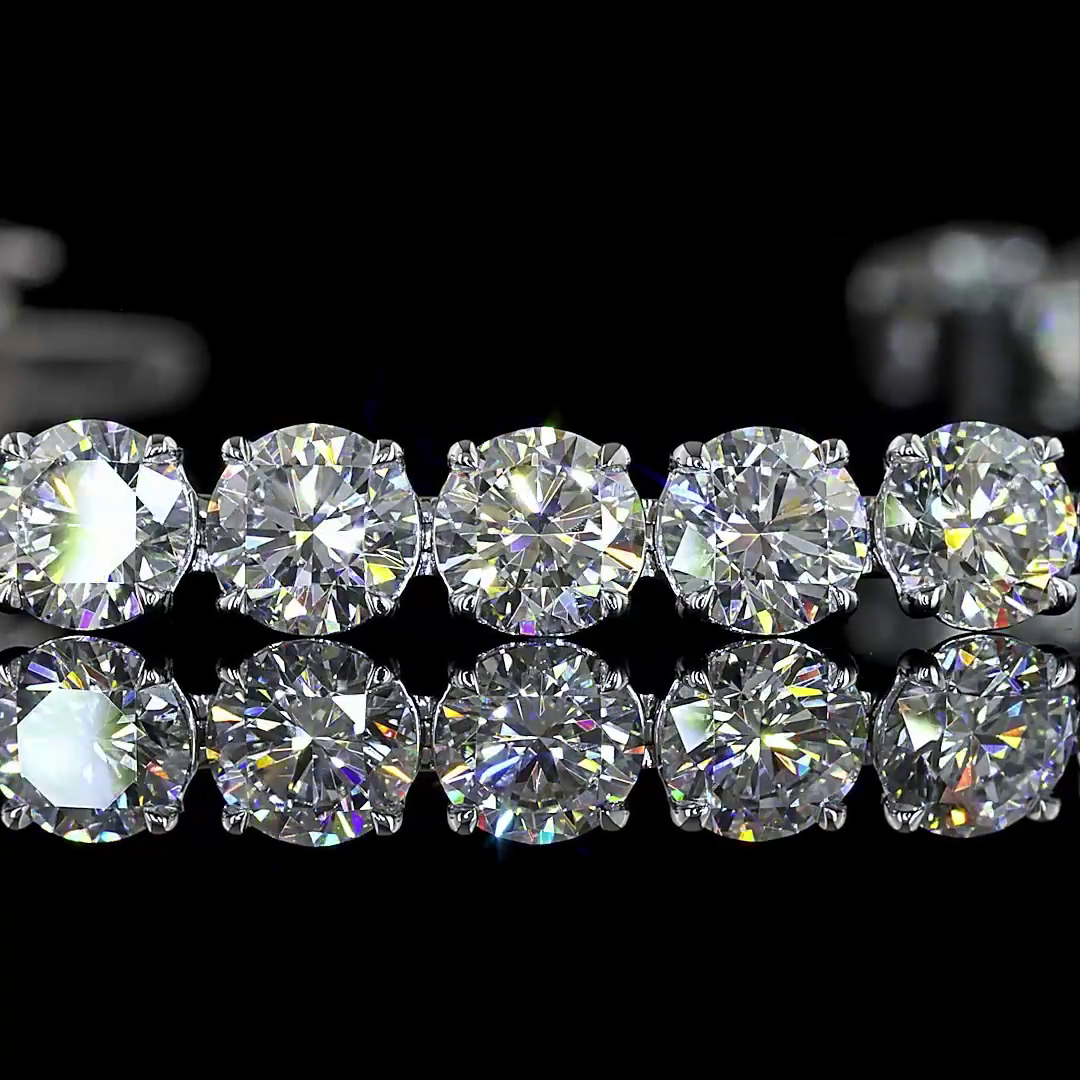 26.04 CTTW Round Lab Diamond Tennis Bracelet (E Color and VS1 Clarity)