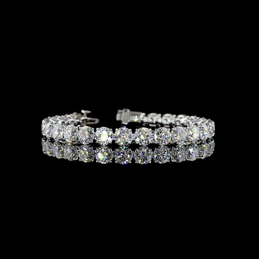 27.54 CTTW Round Lab Grown Diamond Tennis Bracelet 7" (E Color and VVS2 Clarity)