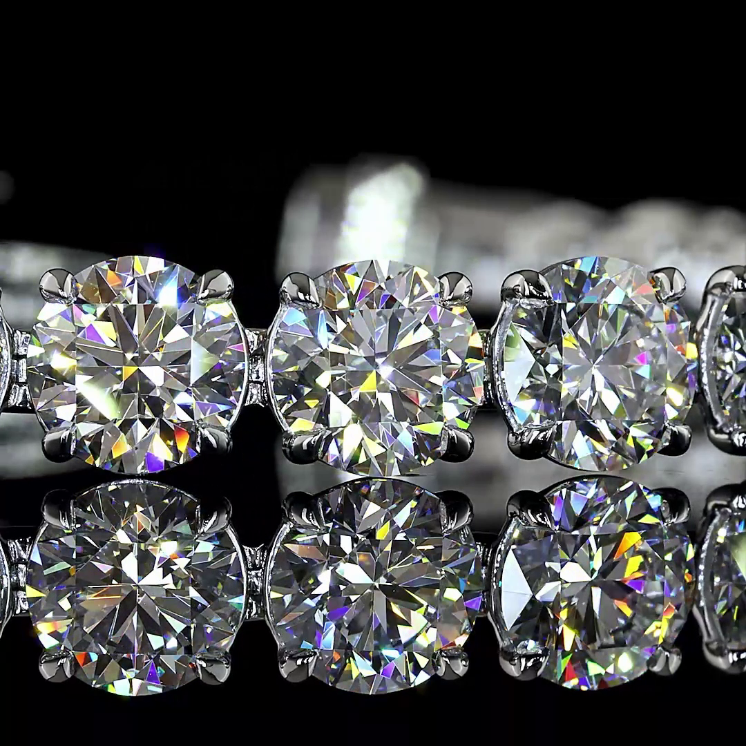 27.54 CTTW Round Lab Grown Diamond Tennis Bracelet 7" (E Color and VVS2 Clarity)