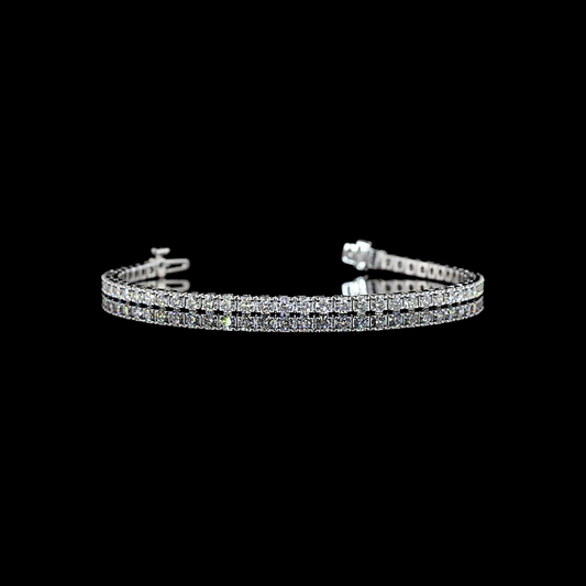 2.82 CTTW Round Lab Diamond Tennis Bracelet (F Color and VS1 Clarity)