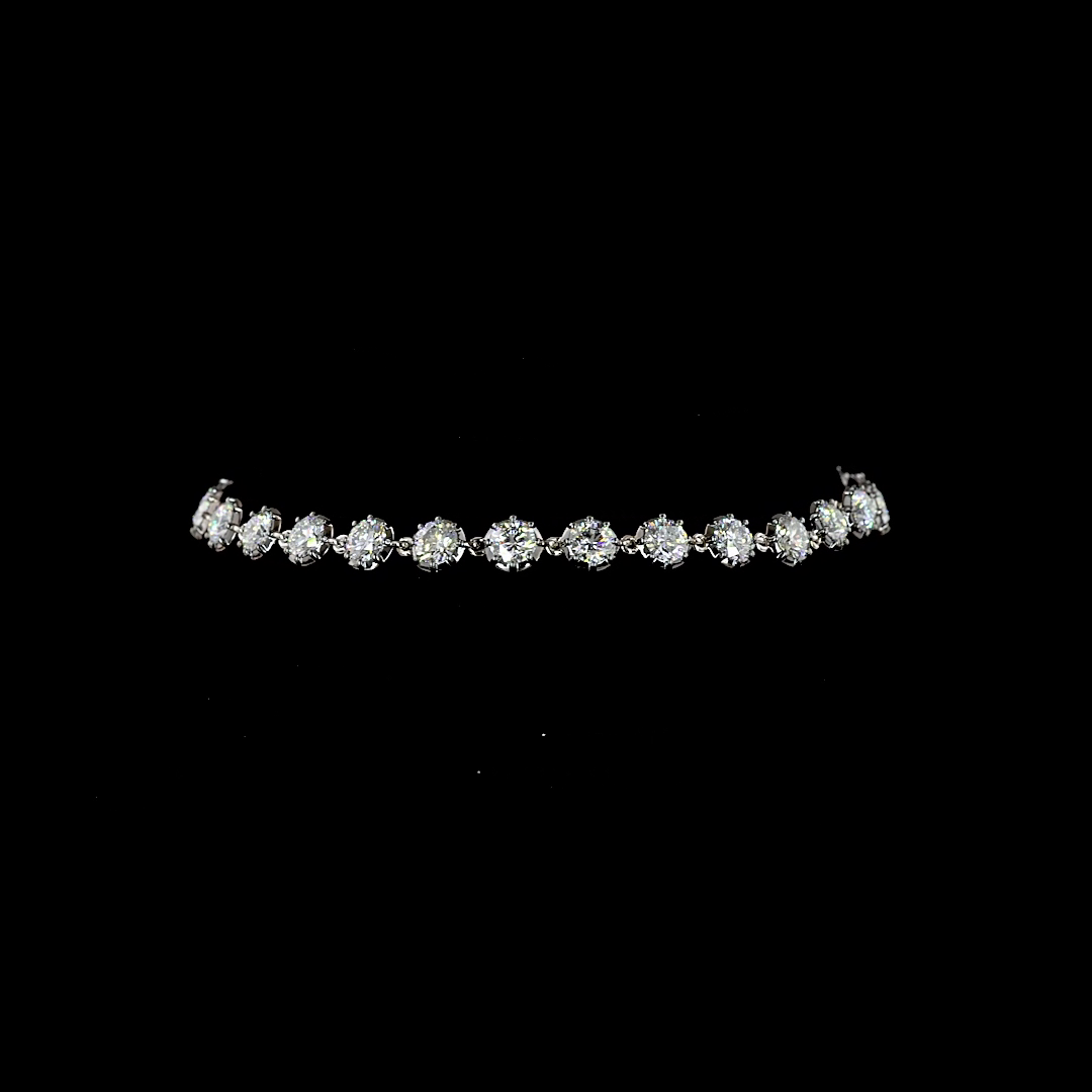 4.00 CTTW Round Lab Diamond Station Bracelet (E Color and VS Clarity)