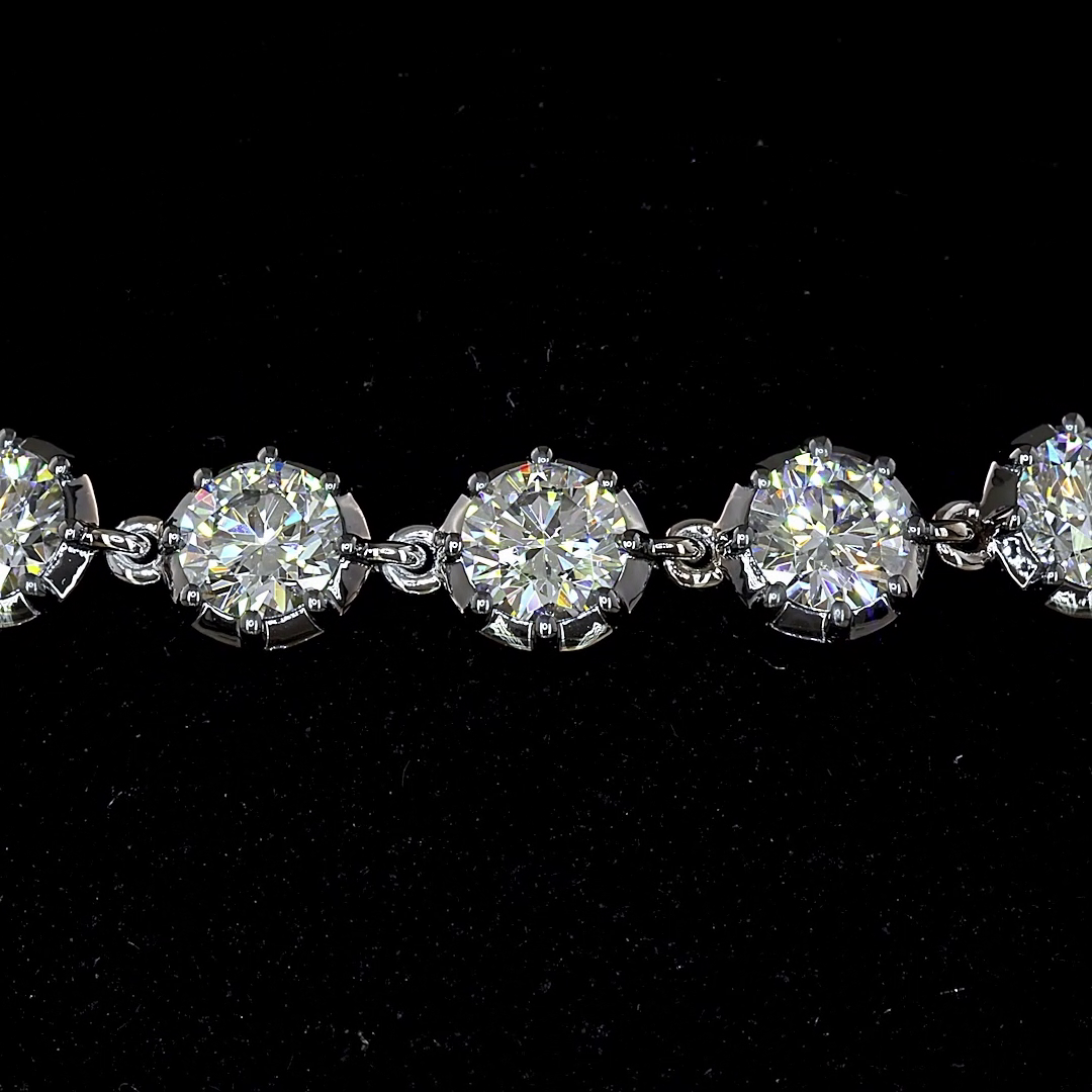 4.00 CTTW Round Lab Diamond Station Bracelet (E Color and VS Clarity)