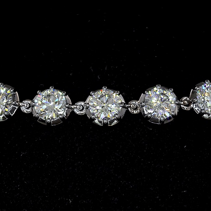 4.00 CTTW Round Lab Diamond Station Bracelet (E Color and VS Clarity)