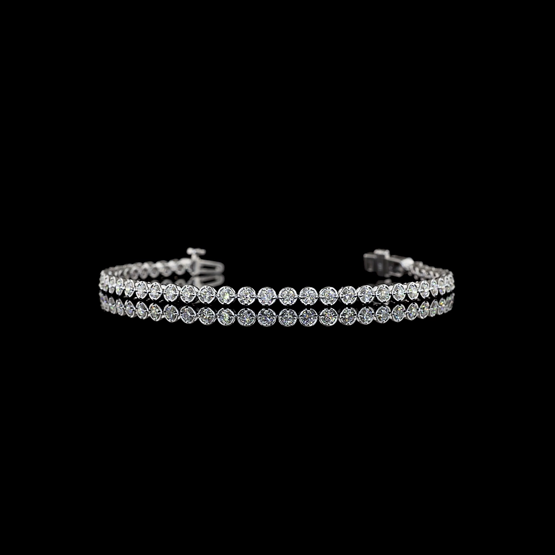 1.82 CTTW Round Lab Diamond Tennis Bracelet (F Color and VS2 Clarity)
