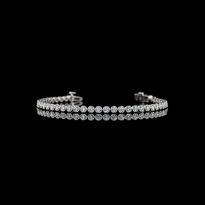 1.82 CTTW Round Lab Diamond Tennis Bracelet (F Color and VS2 Clarity)