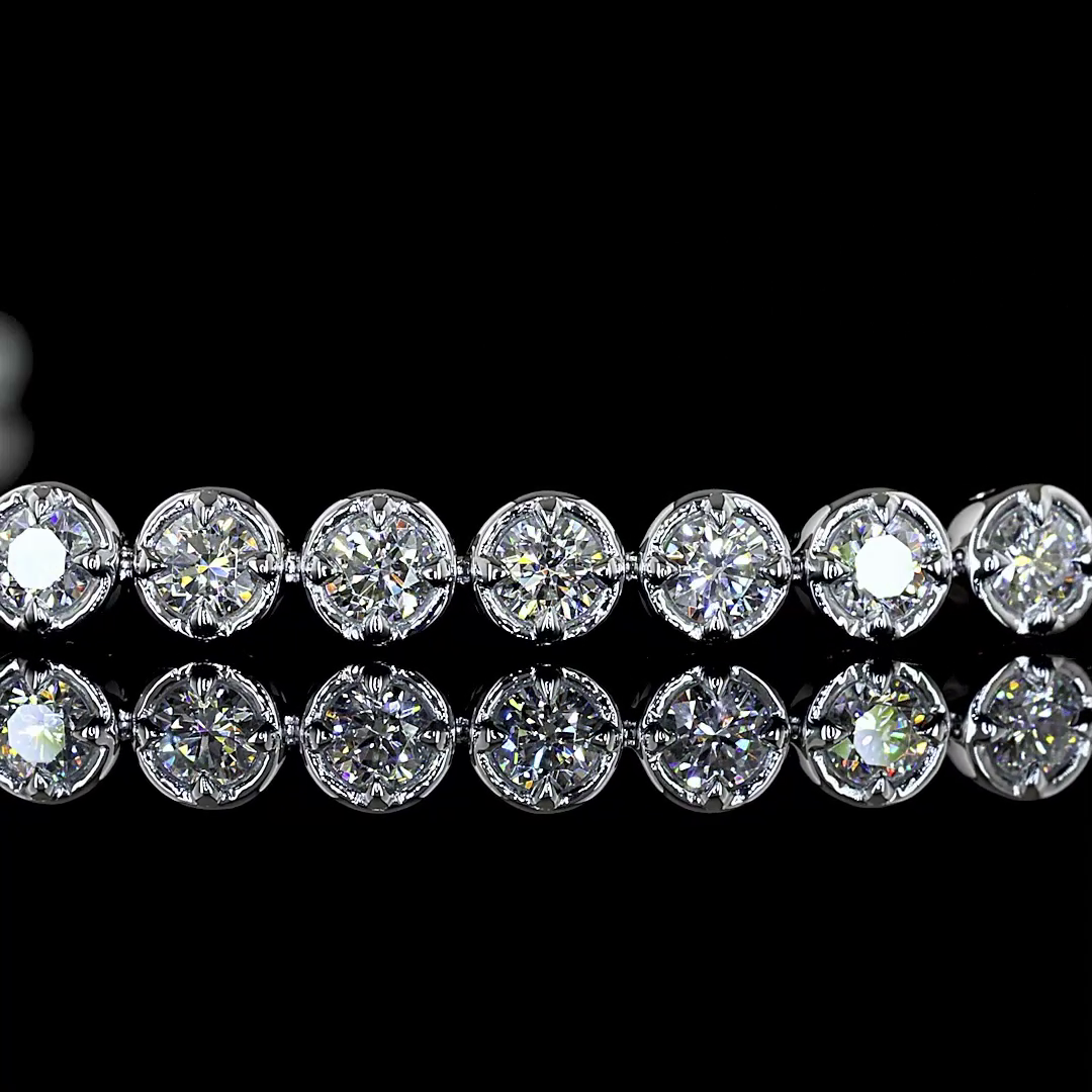 1.82 CTTW Round Lab Diamond Tennis Bracelet (F Color and VS2 Clarity)