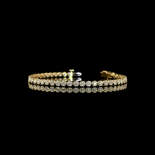 2.87 CTTW Round Lab Diamond Tennis Bracelet (F Color and VS+ Clarity)