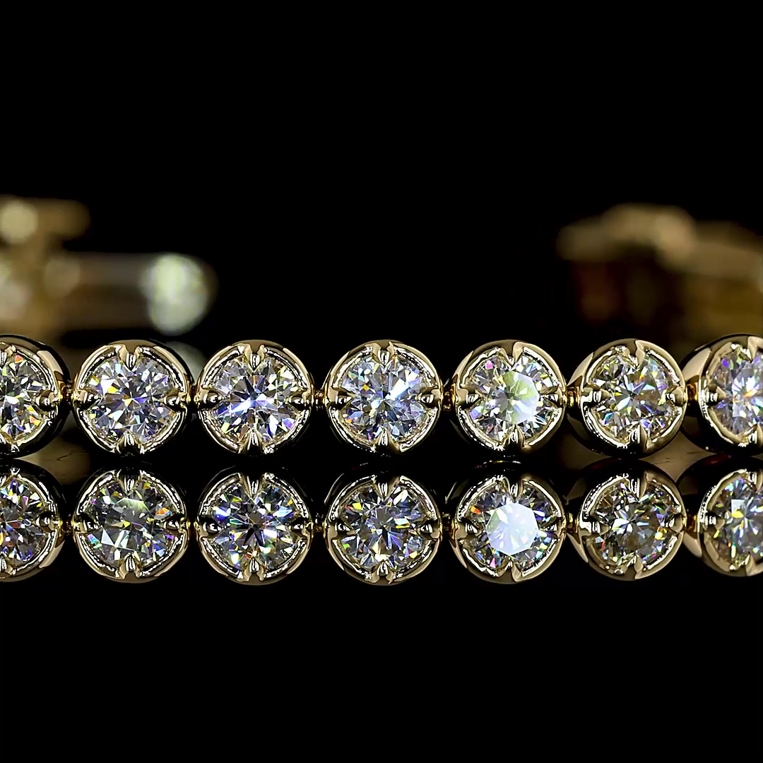 2.87 CTTW Round Natural Diamond Tennis Bracelet 6.5" (F Color and VS+ Clarity)
