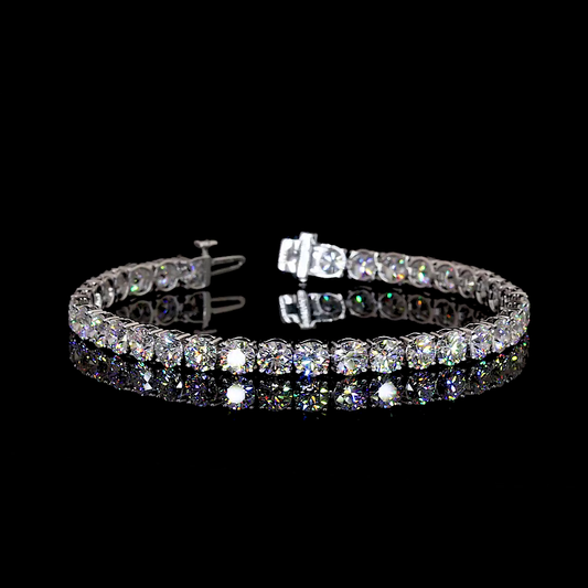 13.16 CTTW Round Lab Diamond Tennis Bracelet (D Color and VS1 Clarity)