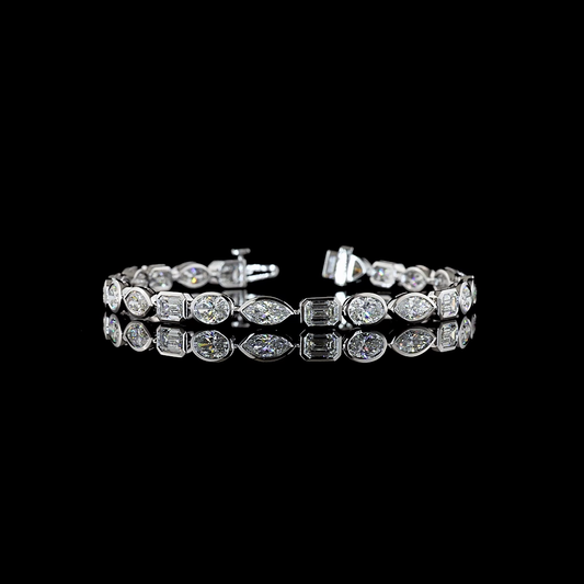 9.87 CTTW MIX Lab Grown Diamond Tennis Bracelet 7" (E Color and VS Clarity)