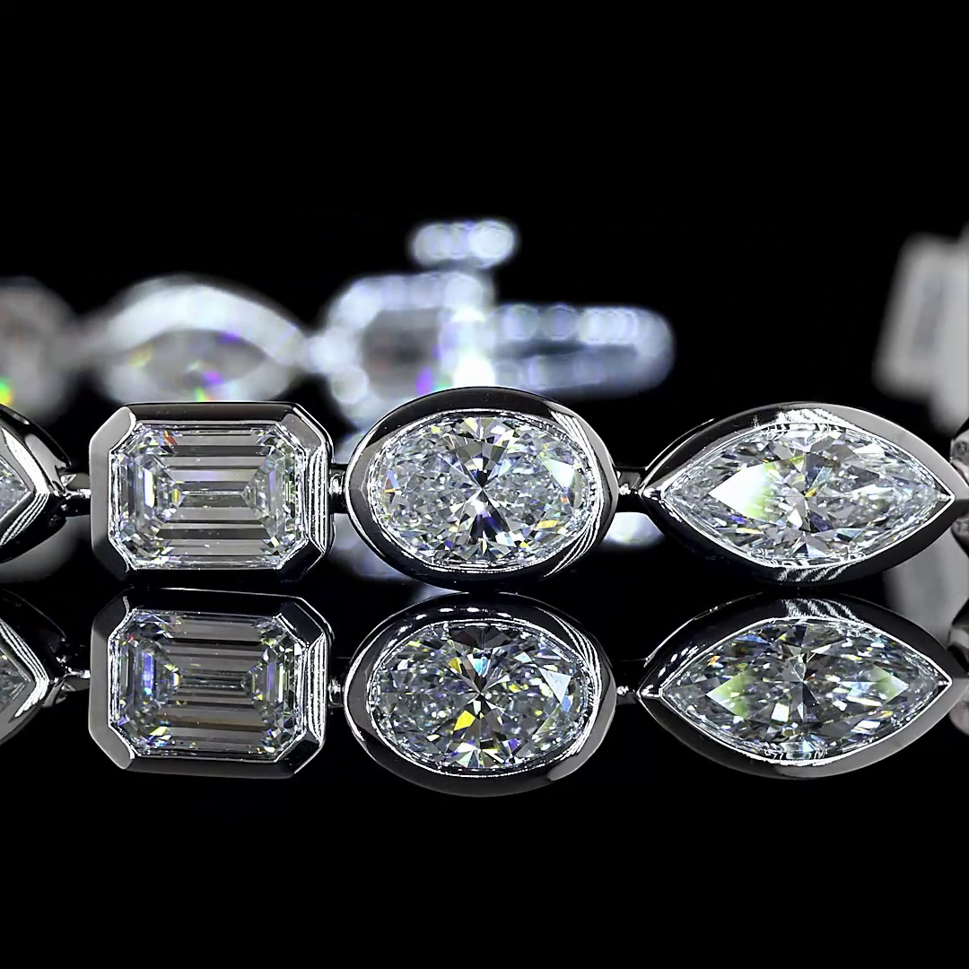 9.87 CTTW MIX Lab Grown Diamond Tennis Bracelet 7" (E Color and VS Clarity)