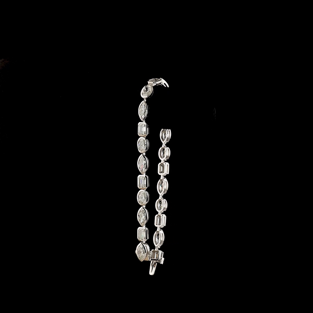 9.87 CTTW MIX Lab Grown Diamond Tennis Bracelet 7" (E Color and VS Clarity)