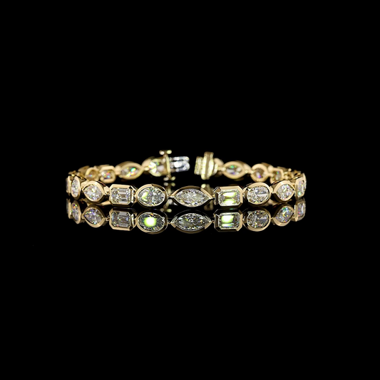 12.69 CTTW MIX Lab Grown Diamond Tennis Bracelet 7" (E Color and VS Clarity)