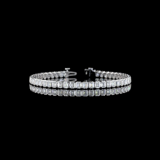 5.13 CTTW Emerald Lab Diamond Tennis Bracelet (E Color and VS Clarity)