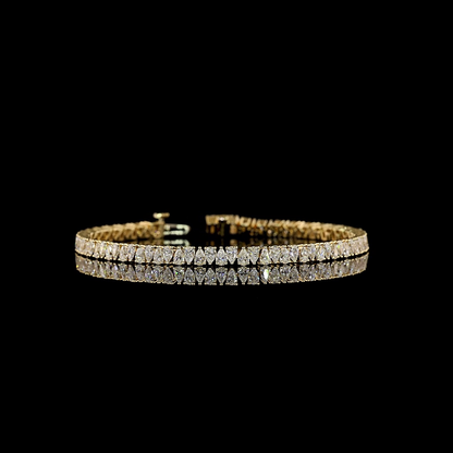 4.87 CTTW Pear Lab Grown Diamond Tennis Bracelet 7" (E Color and VS1 Clarity)